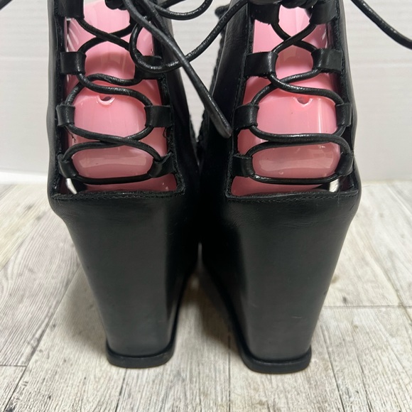 Ivy Kirzhner Mykonos Macrame Rope Sandals black wedge size 8 - Picture 8 of 15